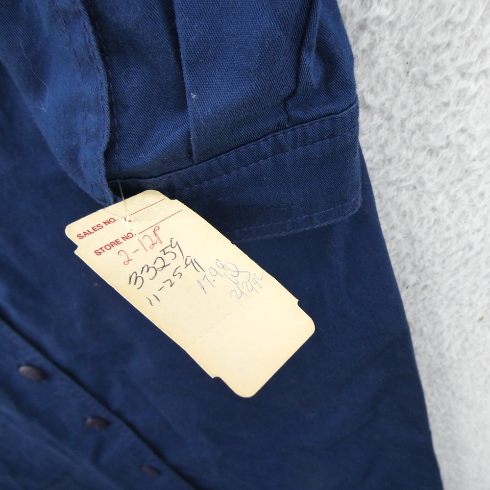 Liz Claiborne Dress Womens Size 2 Petite Vintage 1991 Navy Blue Cotton Button Up - Picture 4 of 11